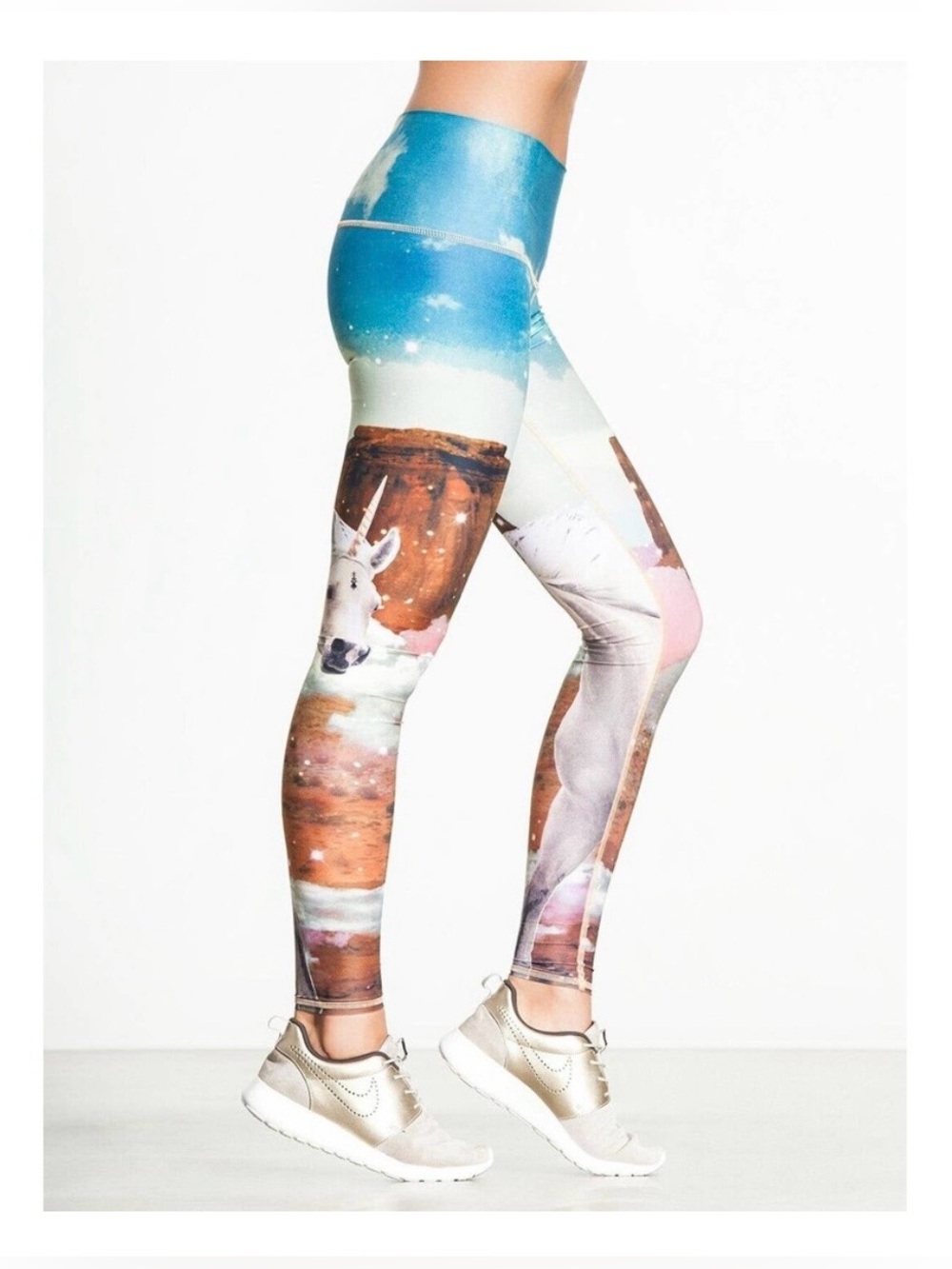 teeki blue unicorn printed activewear bottom
